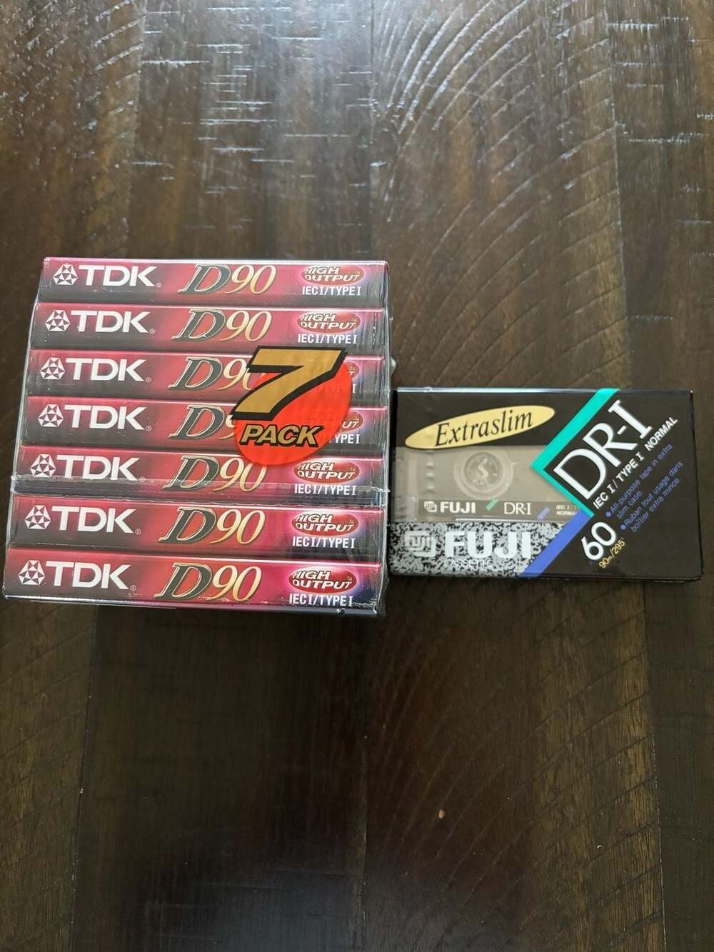 TDK D90 7-Pack Cassette Tapes and Fuji DR-I 60 Cassette Tape